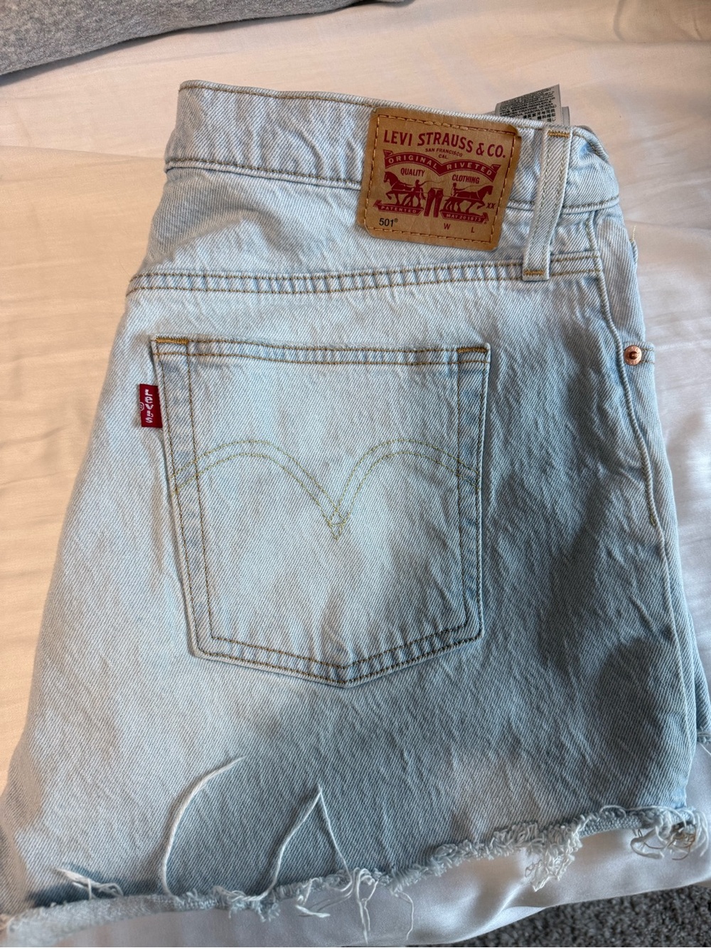 Levi's Light Blue High-Rise Denim Shorts